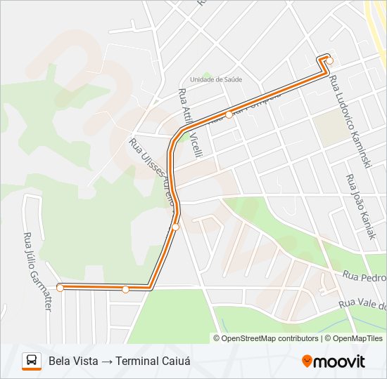 Mapa da linha 722 COMPLEXO INDUSTRIAL de ônibus