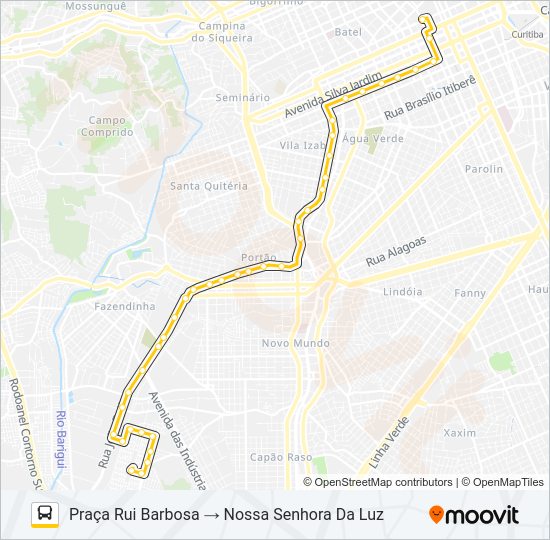 Mapa da linha 674 NOSSA SENHORA DA LUZ de ônibus
