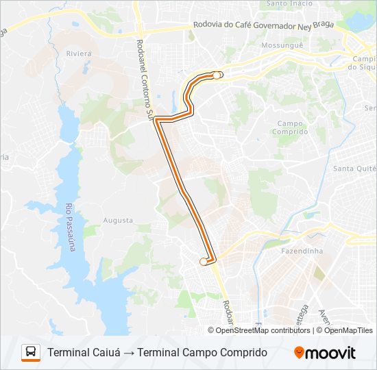 Mapa de 826 CAMPO COMPRIDO / CIC de autobús