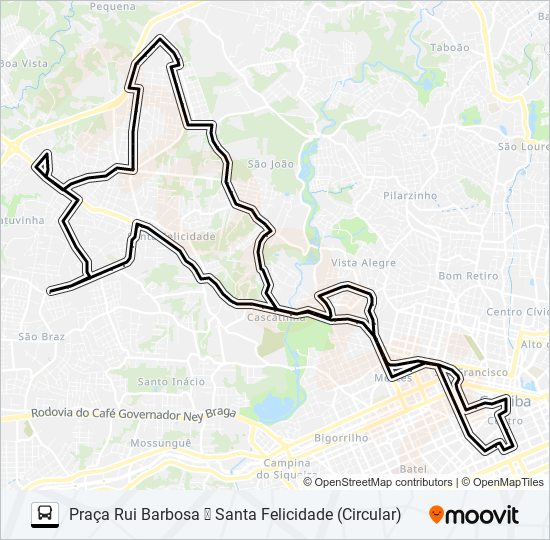 Mapa da linha 989 MAD. SANTA FELICIDADE de ônibus