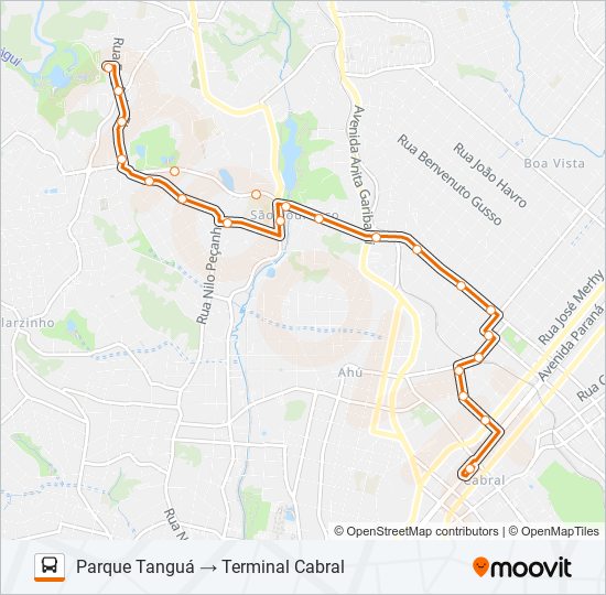 Mapa de 177 CABRAL / PARQUE TANGUÁ de autobús