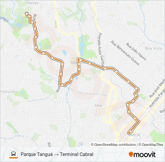 177 CABRAL / PARQUE TANGUÁ Bus Line Map