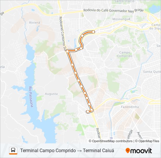 732 CAIUÁ / CAMPO COMPRIDO bus Line Map