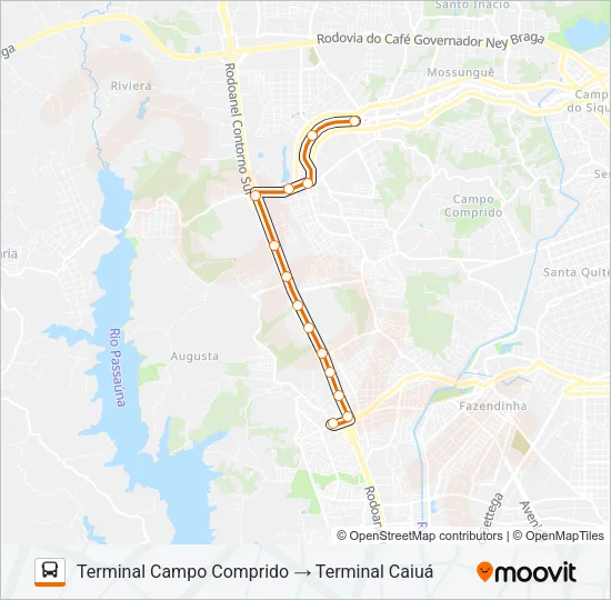 732 CAIUÁ / CAMPO COMPRIDO Bus Line Map