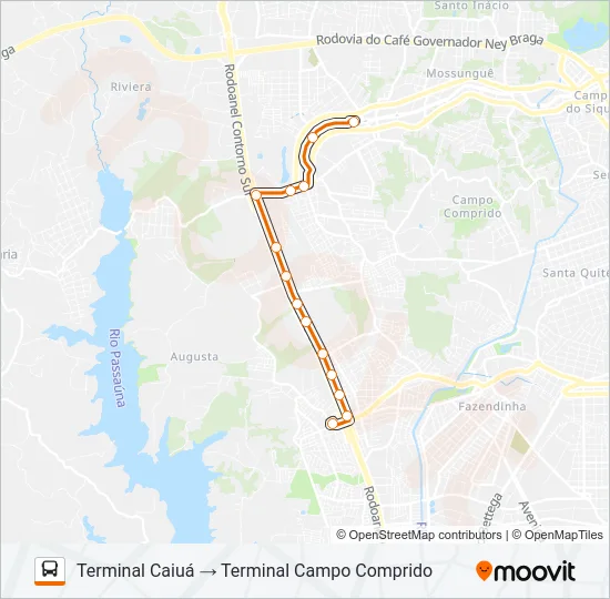 732 CAIUÁ / CAMPO COMPRIDO Bus Line Map