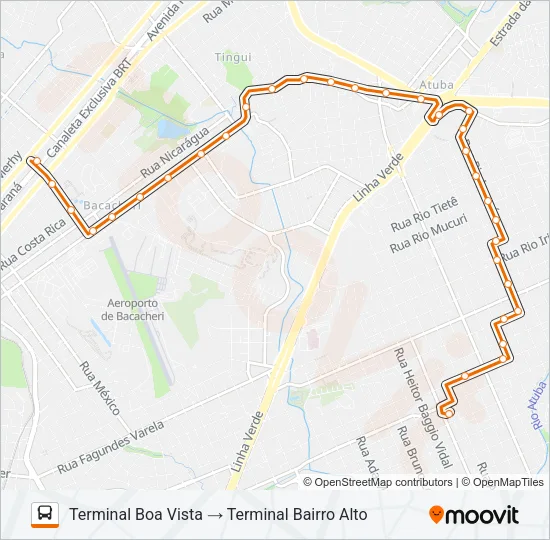 342 BAIRRO ALTO / BOA VISTA Bus Line Map