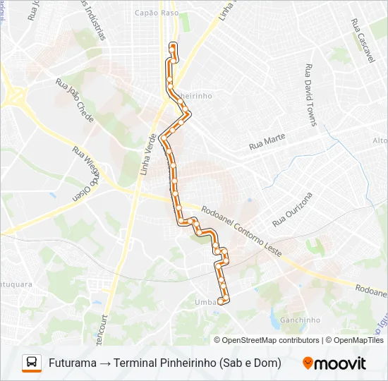 528 BOQUEIRÃO / PINHEIRINHO Bus Line Map