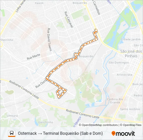 528 BOQUEIRÃO / PINHEIRINHO Bus Line Map