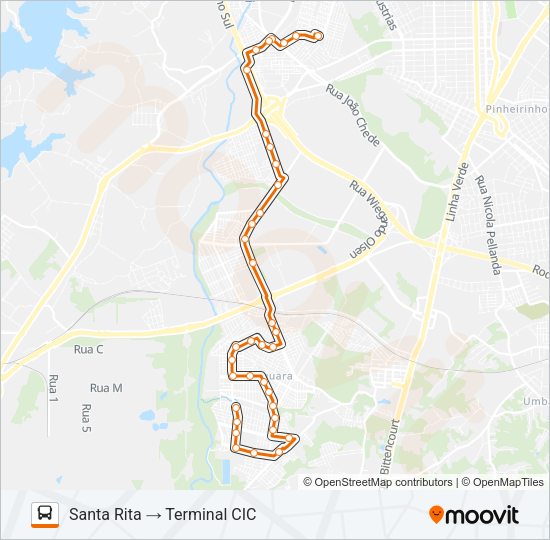 Mapa da linha 773 VIZINHANÇA / SANTA RITA de ônibus