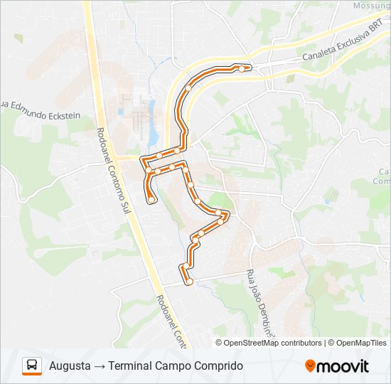 Mapa da linha 820 AUGUSTA / VILA MARQUETO de ônibus