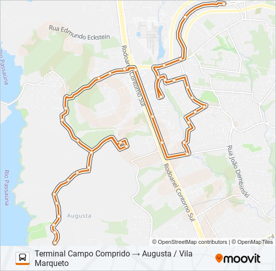 Mapa de 820 AUGUSTA / VILA MARQUETO de autobús