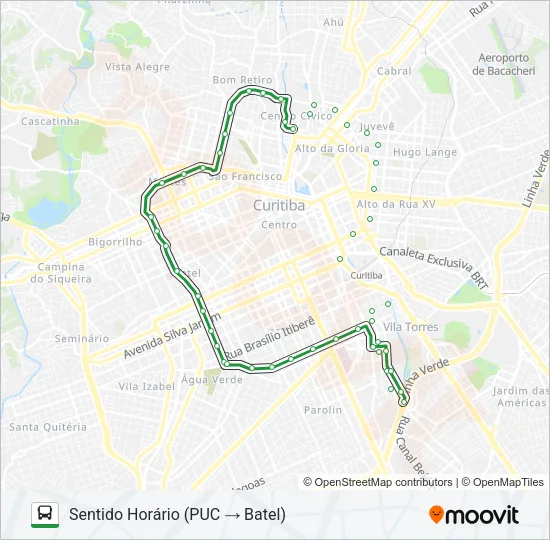 010 INTERBAIRROS I (HORÁRIO) Bus Line Map