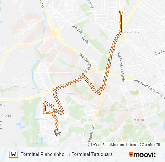 650 SANTA RITA / PINHEIRINHO Bus Line Map