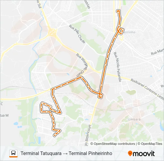 650 SANTA RITA / PINHEIRINHO Bus Line Map