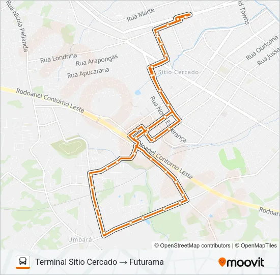 683 FUTURAMA / SÍTIO CERCADO Bus Line Map