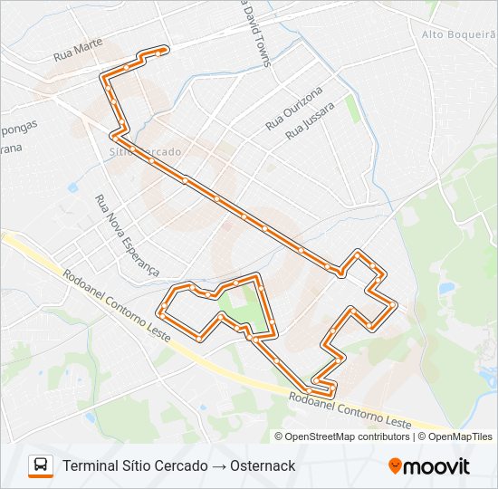 Mapa da linha 548 OSTERNACK / SÍTIO CERCADO de ônibus