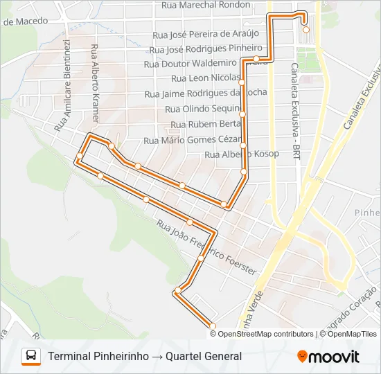 600 TEQUALY / QUARTEL GENERAL Bus Line Map