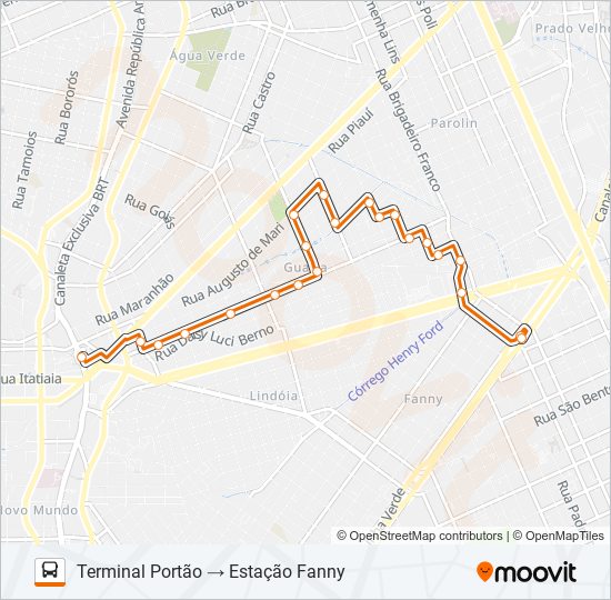 Mapa de 616 PORTÃO / SANTA BERNADETHE de autobús