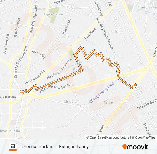 616 PORTÃO / SANTA BERNADETHE Bus Line Map
