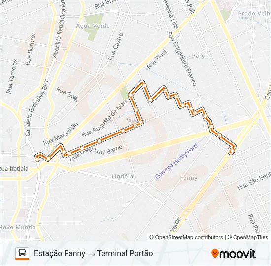 616 PORTÃO / SANTA BERNADETHE Bus Line Map