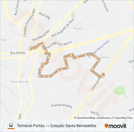 616 PORTÃO / SANTA BERNADETHE Bus Line Map