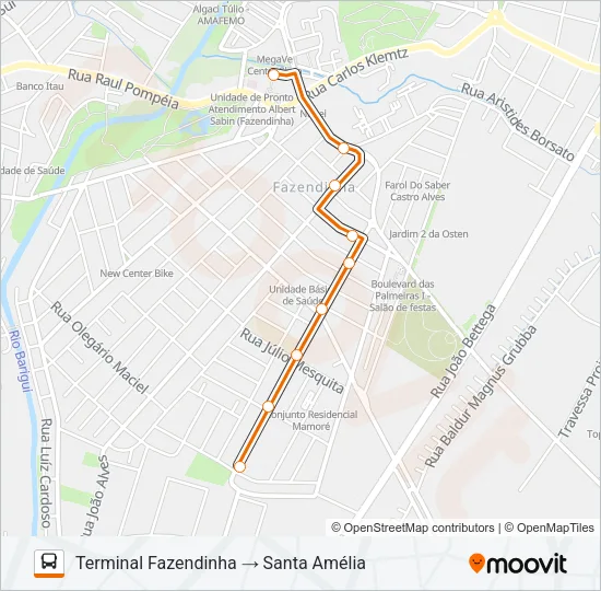 710 SANTA AMÉLIA / PORTO BELO Bus Line Map