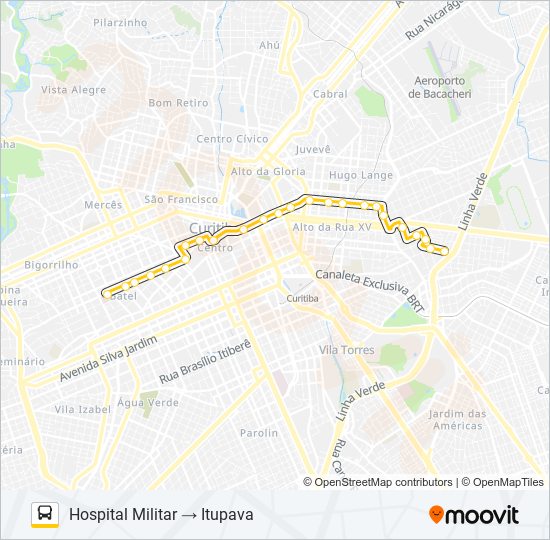 Mapa da linha 366 ITUPAVA / HOSPITAL MILITAR de ônibus