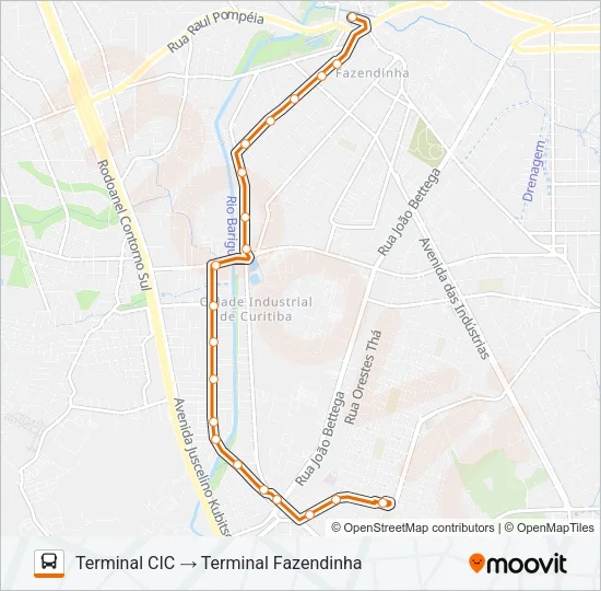 712 JARDIM INDEPENDÊNCIA / CIC Bus Line Map