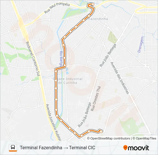 712 JARDIM INDEPENDÊNCIA / CIC Bus Line Map