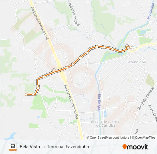 719 FAZENDINHA / CAIUÁ - FÓRUM Bus Line Map