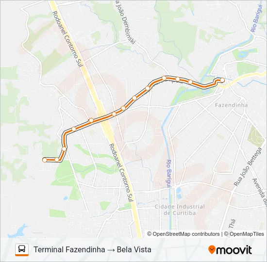 719 FAZENDINHA / CAIUÁ - FÓRUM Bus Line Map