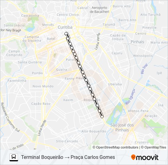 Mapa da linha 519 MAD. SÃO FRANCISCO / IGUAPE de ônibus