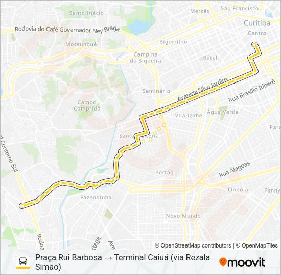 706 CAIUÁ - FAZENDINHA / CENTRO Bus Line Map