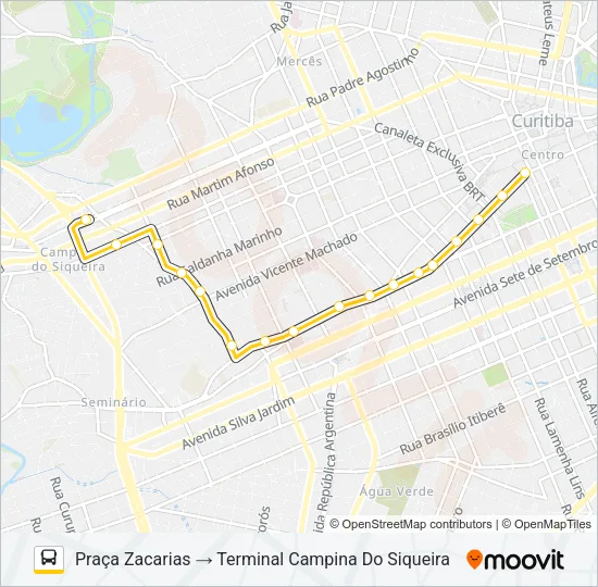 801 CAMPINA DO SIQUEIRA / BATEL Bus Line Map