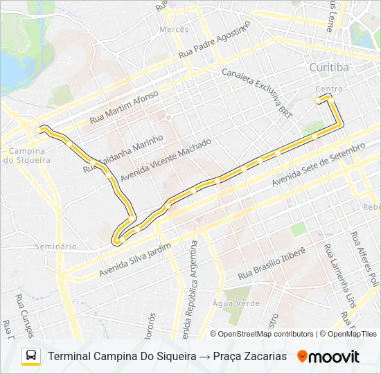 801 CAMPINA DO SIQUEIRA / BATEL Bus Line Map