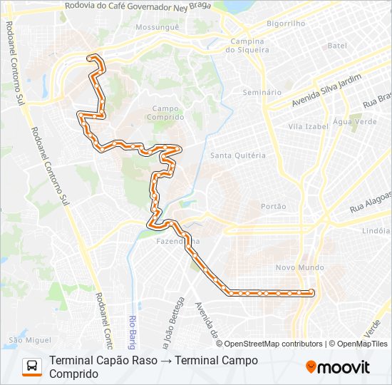 828 CAMPO COMPRIDO / CAPÃO RASO bus Line Map