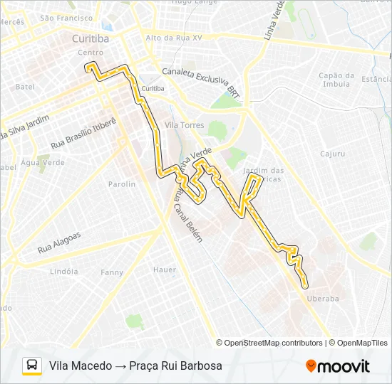 477 VILA MACEDO (VIA GUABIROTUBA) Bus Line Map