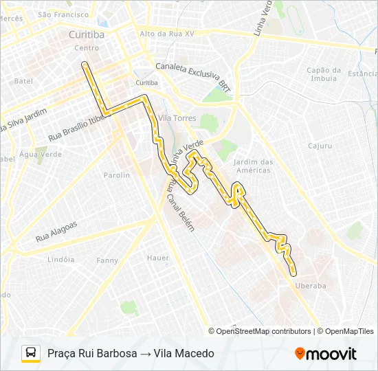 477 VILA MACEDO (VIA GUABIROTUBA) Bus Line Map