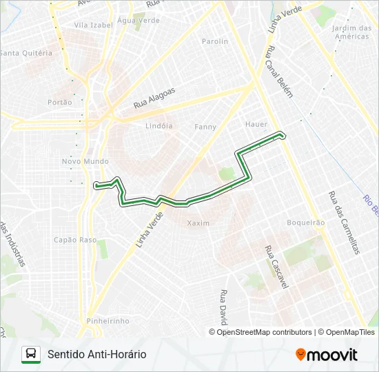 021 INTERBAIRROS II (ANTI-HORÁRIO) Bus Line Map