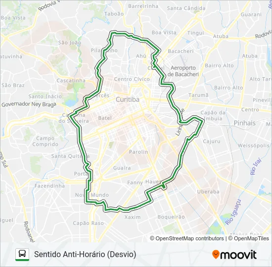 021 INTERBAIRROS II (ANTI-HORÁRIO) Bus Line Map