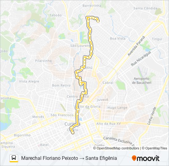 Mapa da linha 260 MARECHAL HERMES / SANTA EFIGÊNIA de ônibus