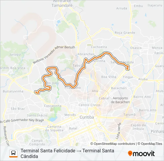 924 SANTA FELICIDADE / SANTA CÂNDIDA Bus Line Map