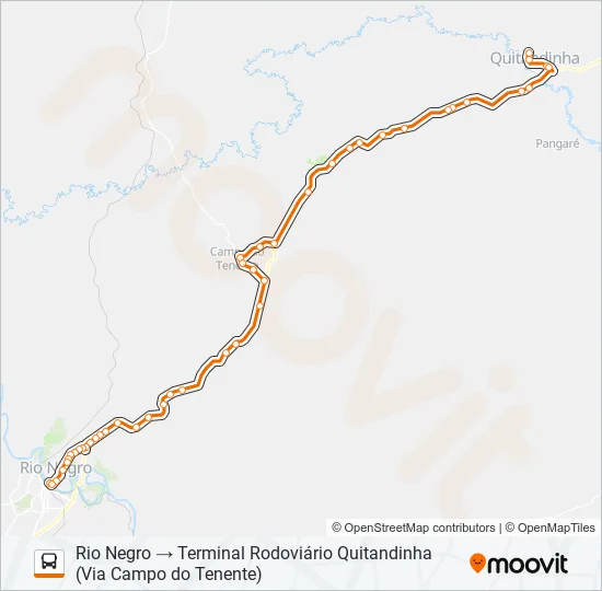Y97 QUITANDINHA / RIO NEGRO (VIA CAMPO DO TENENTE) Bus Line Map
