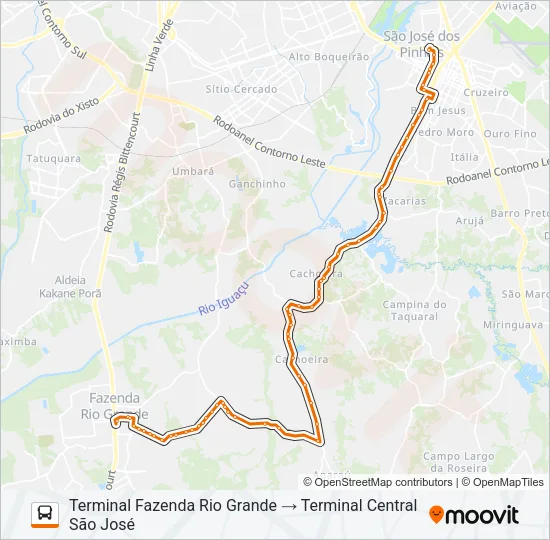Y96 FAZENDA / SÃO JOSÉ Bus Line Map