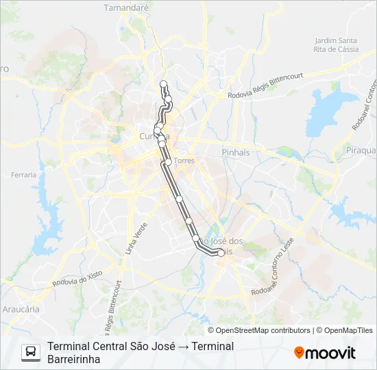 206 BARREIRINHA / SÃO JOSÉ Bus Line Map