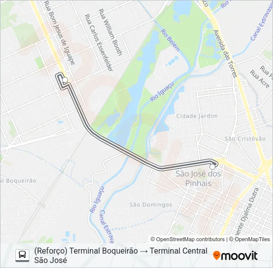 206 BARREIRINHA / SÃO JOSÉ Bus Line Map