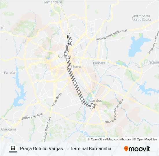206 BARREIRINHA / SÃO JOSÉ Bus Line Map