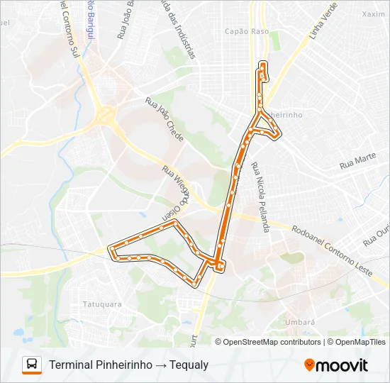 864 TEQUALY Bus Line Map