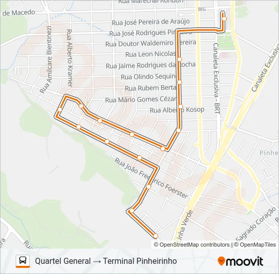 632 QUARTEL GENERAL Bus Line Map