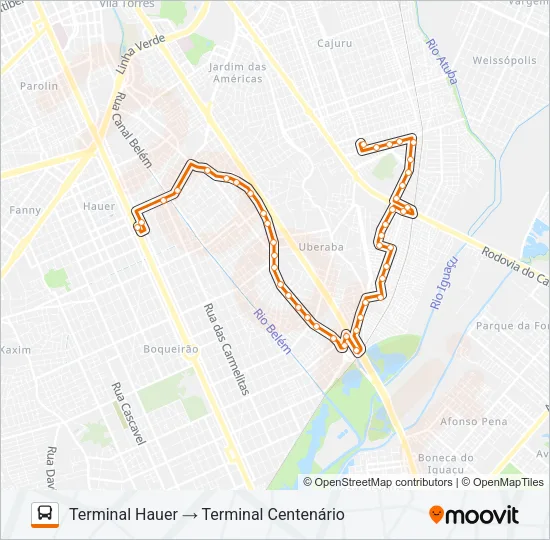 338 CENTENÁRIO / HAUER Bus Line Map